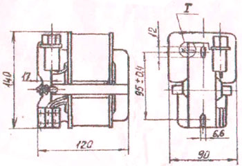 Рис.1. Габаритный чертеж трансформатора ОСЗ-730