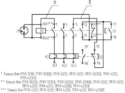 Рис.1. Схема подключения пускателя магнитного ПМЛ-1220