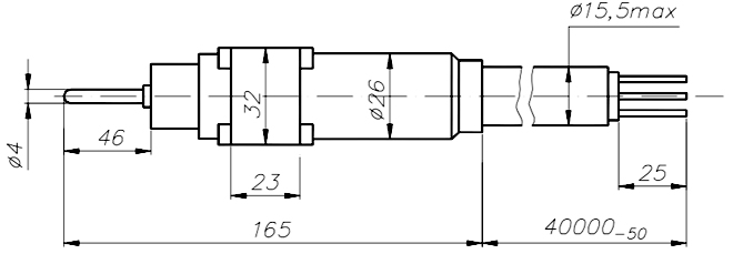 Габаритные размеры термопары ТСП-6099