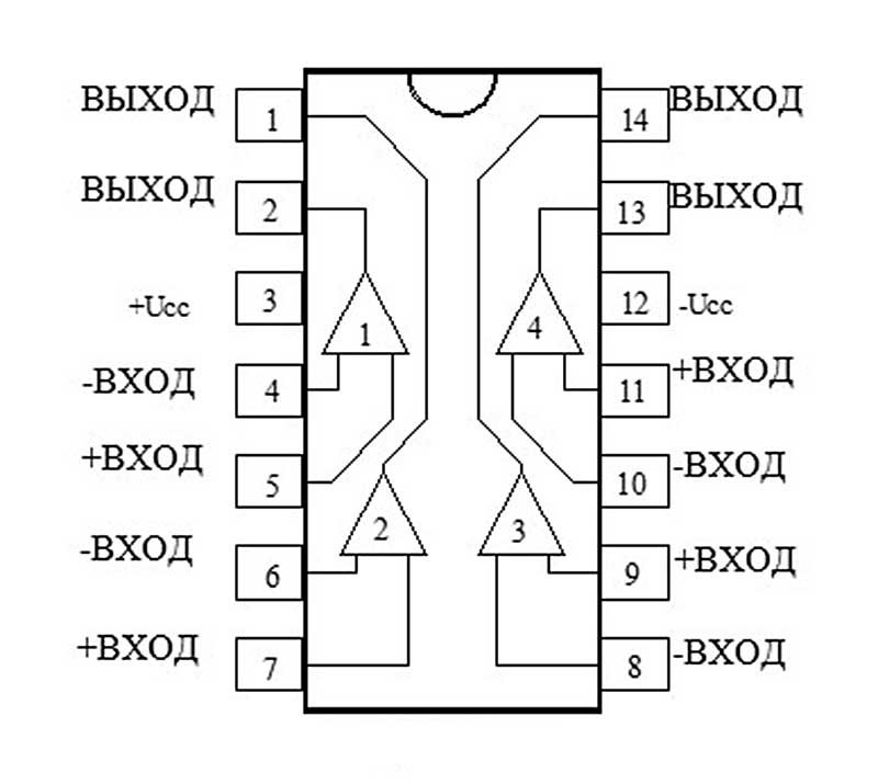 микросхема УР1101СК04 схема расположения выводов