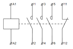 Электрическая схема электромагнитного контактора ПМ 0-06-01 (LC1-K0601)