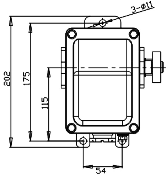 Схема габаритных размеров выключателя ВУ-702
