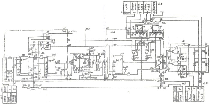 Рис.1.Схема электрическая принципиальная для усилителя полупроводникового УПД-4-01