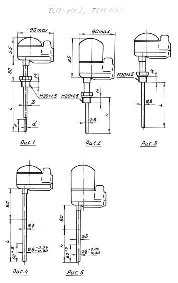 Схема термопреобразователя сопротивления ТСП/М-1187