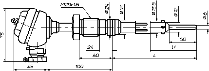 Термопреобразователь сопротивления ТСП-8042Р исполнения 1